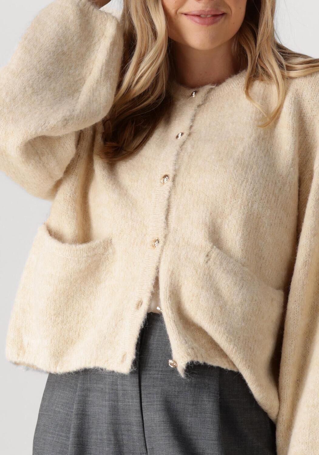 OBJECT Dames Truien & Vesten Objsaggia Lo L s Knit Cardigan Gebroken Wit