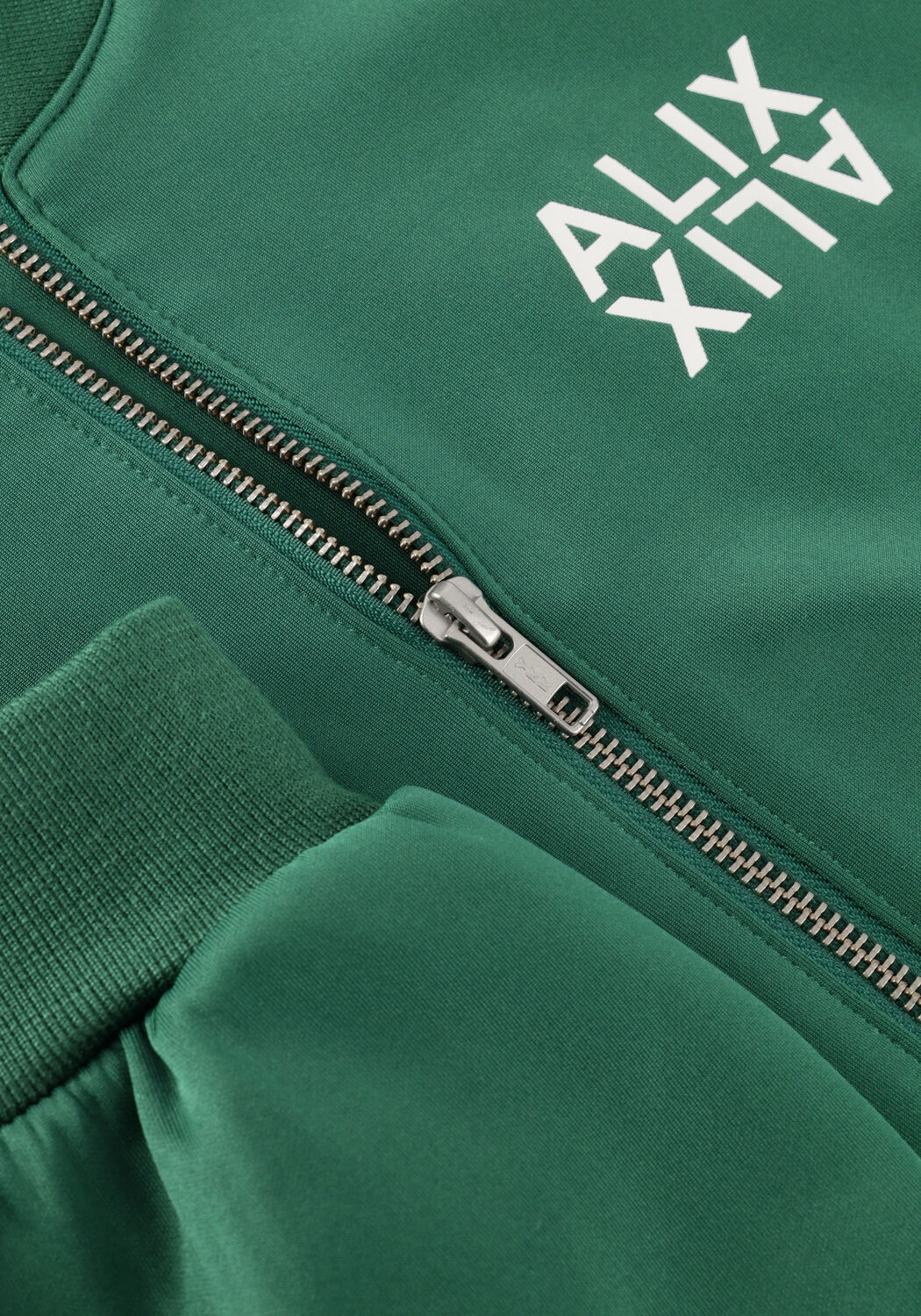 Groene ALIX THE LABEL Jack LADIES KNITTED TAPES TRAINING JACKET - large