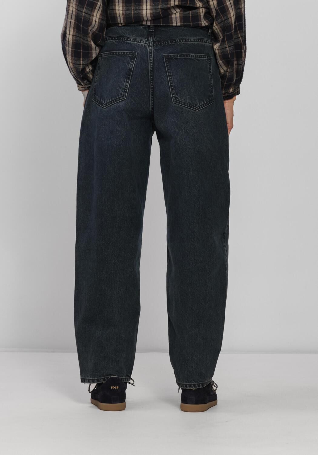 Antraciet BY-BAR Wide jeans BALOE OIL JEANS - large