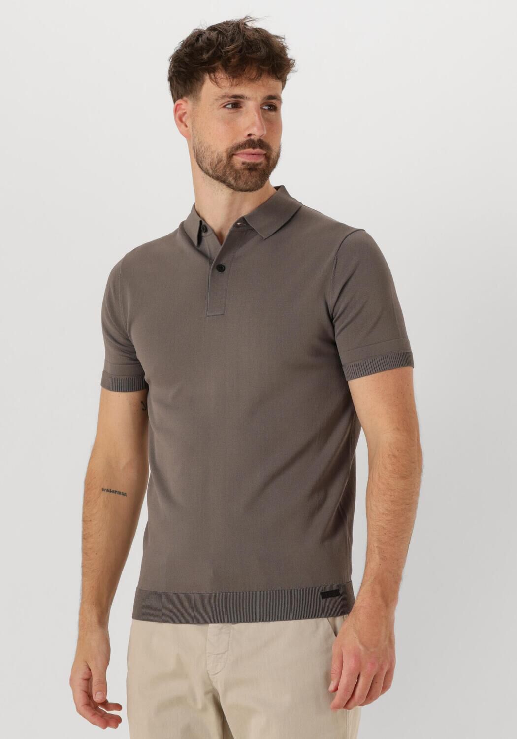 GENTI Heren Polo's & T-shirts Polo Button Ss K2046-1260 Grijs