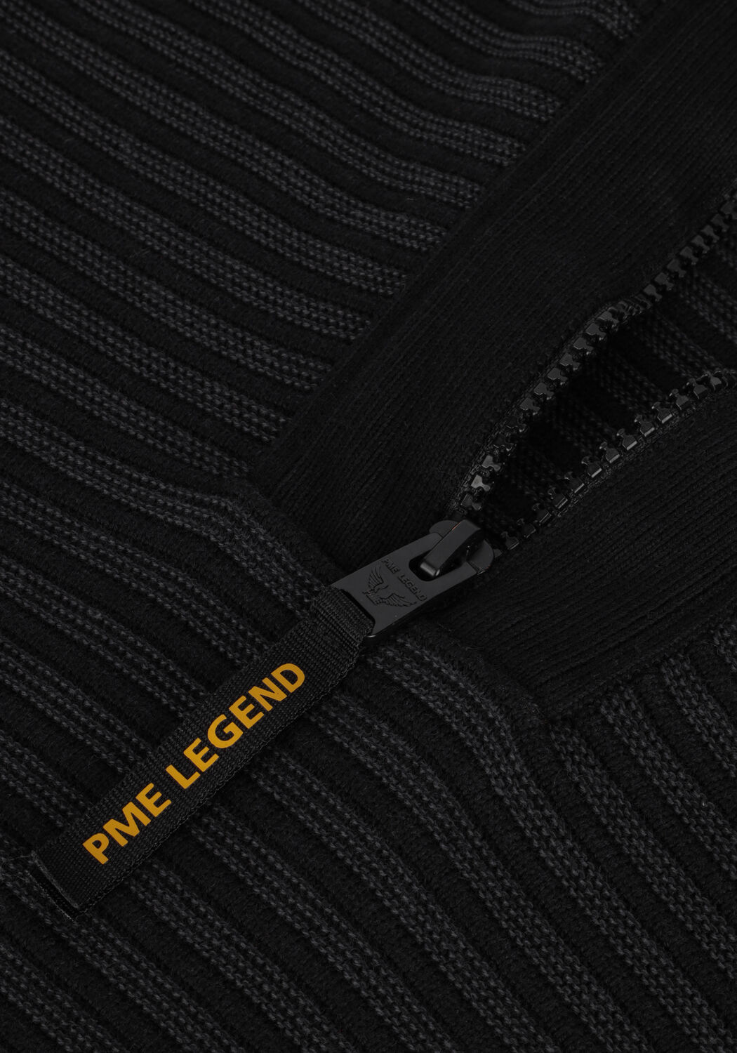 Zwarte PME LEGEND Trui HALF ZIP COLLAR COTTON KNIT - large