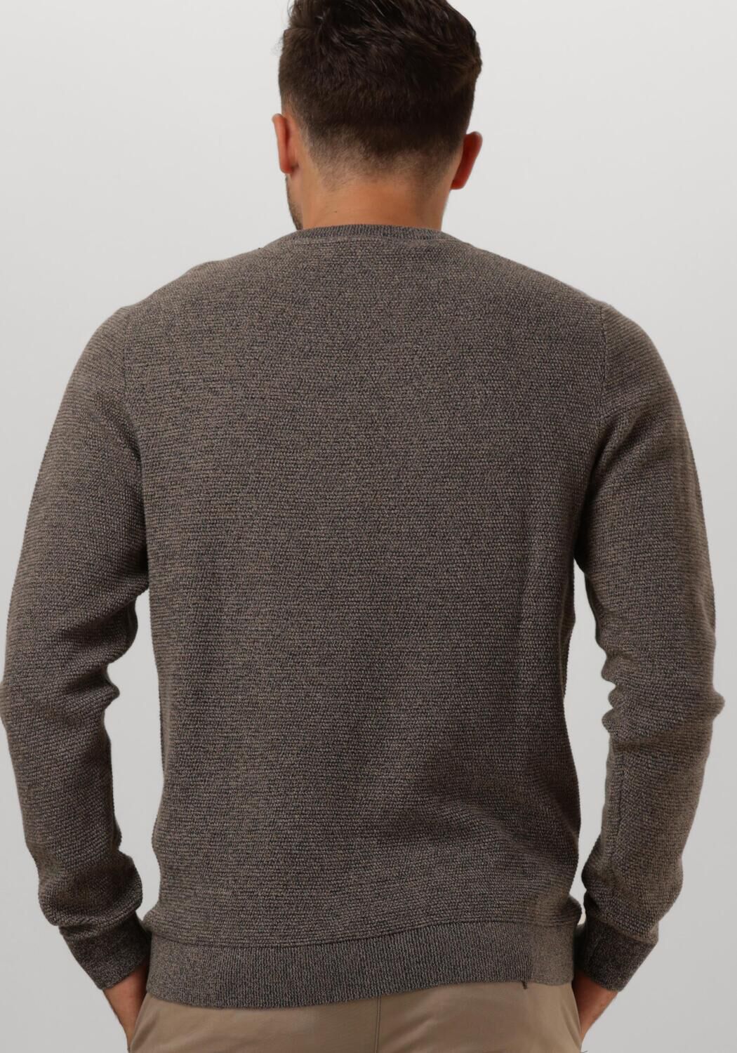 SELECTED HOMME Heren Truien & Vesten Slhross Ls Knit Structure Crew Neck Noos Antraciet