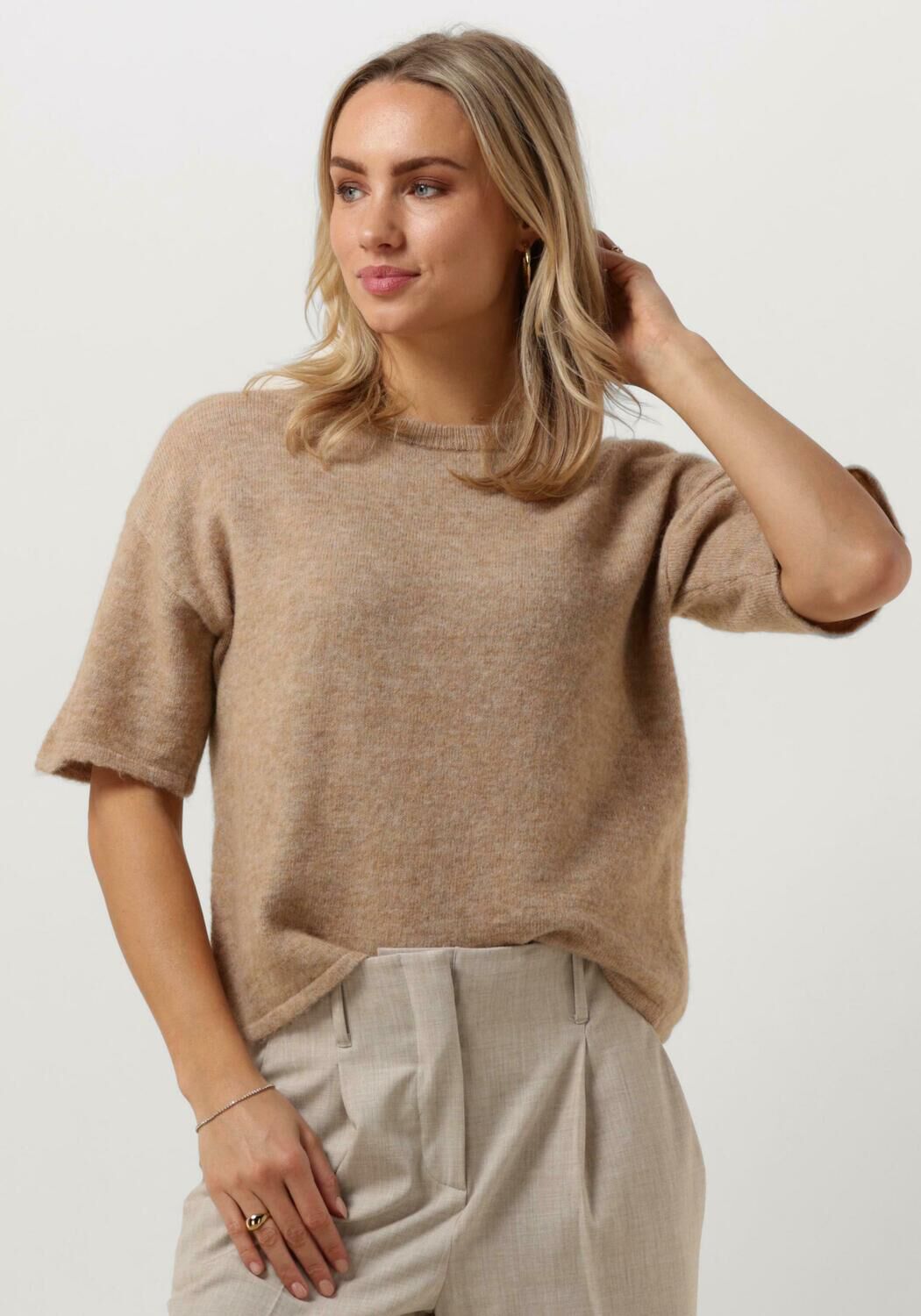 SELECTED FEMME Dames Tops & T-shirts Slfmaline-liliana 2 4 Knit O-neck Beige