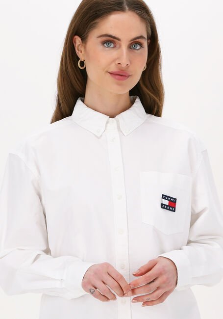 Witte TOMMY JEANS Blouses TJW BADGE BOYFRIEND SHIRT - large