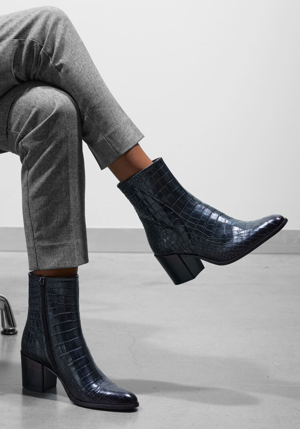 Grijze STEFANO LAURAN Enkellaarsjes 595-08 - large