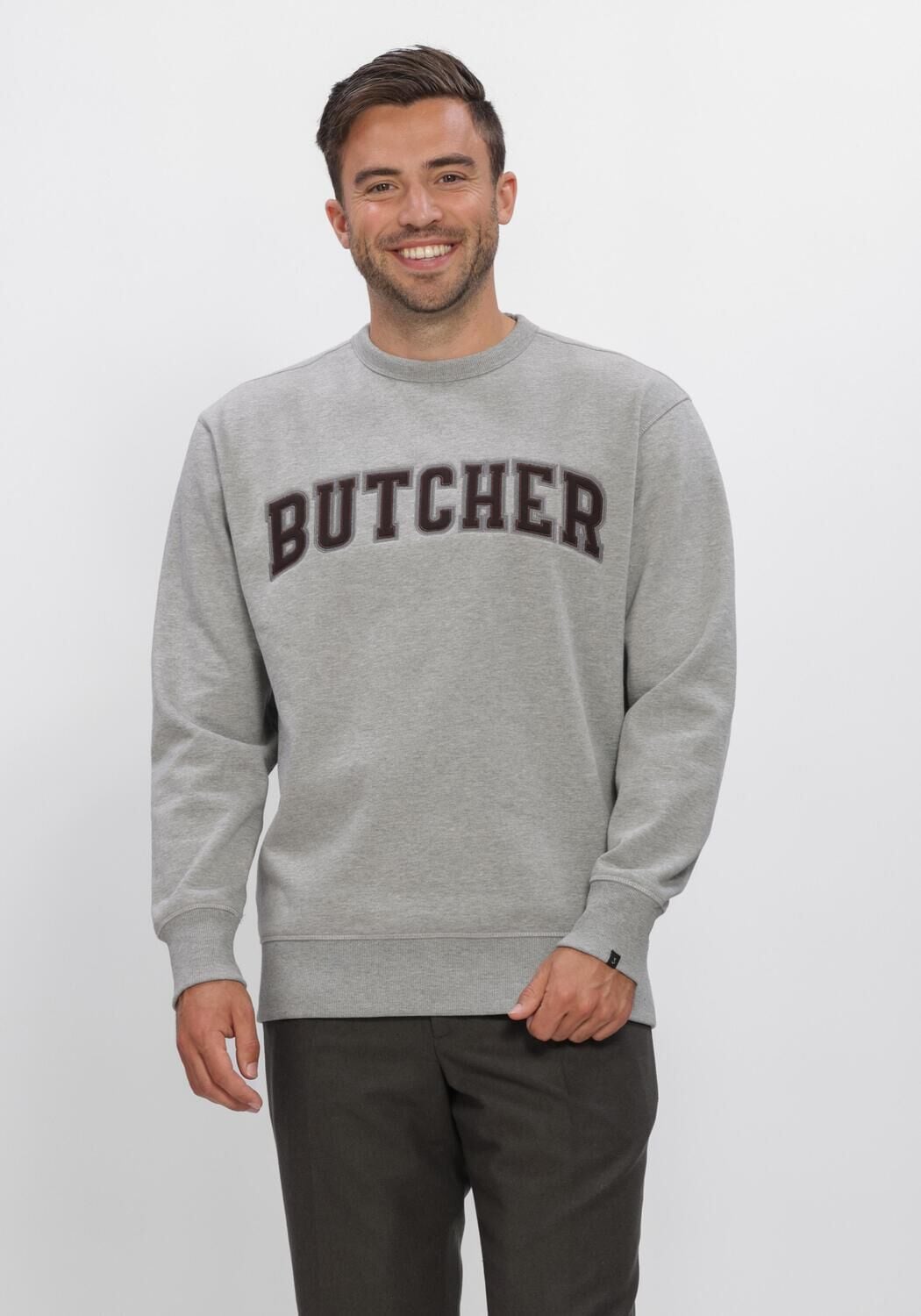 BUTCHER OF BLUE Heren Truien & Vesten Butcher Crew Lichtgrijs