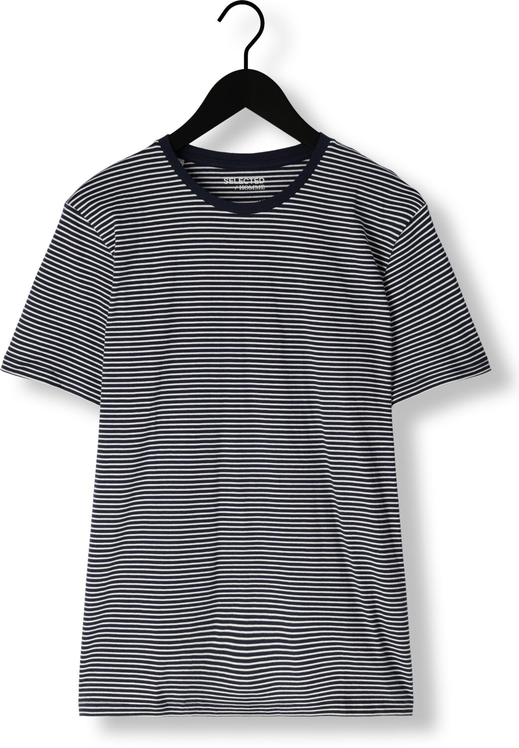 SELECTED HOMME Heren Polo's & T-shirts Slhaspen Stripe Ss O-neck Tee Noos Blauw wit Gestreept