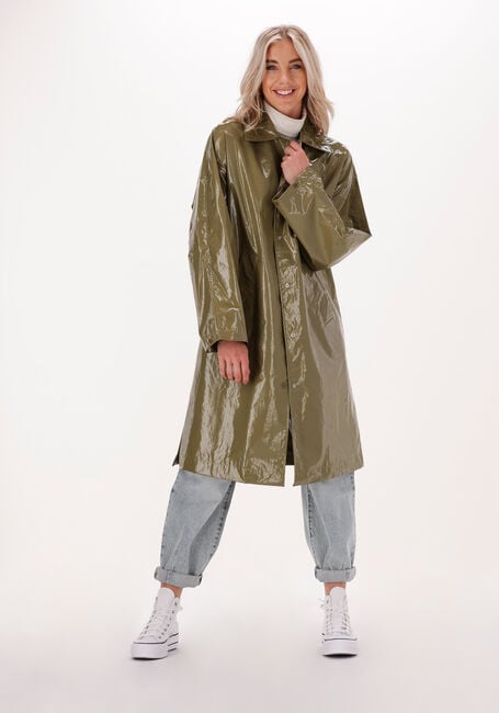 Groene CALVIN KLEIN Regenjas COATED LONG JACKET - large