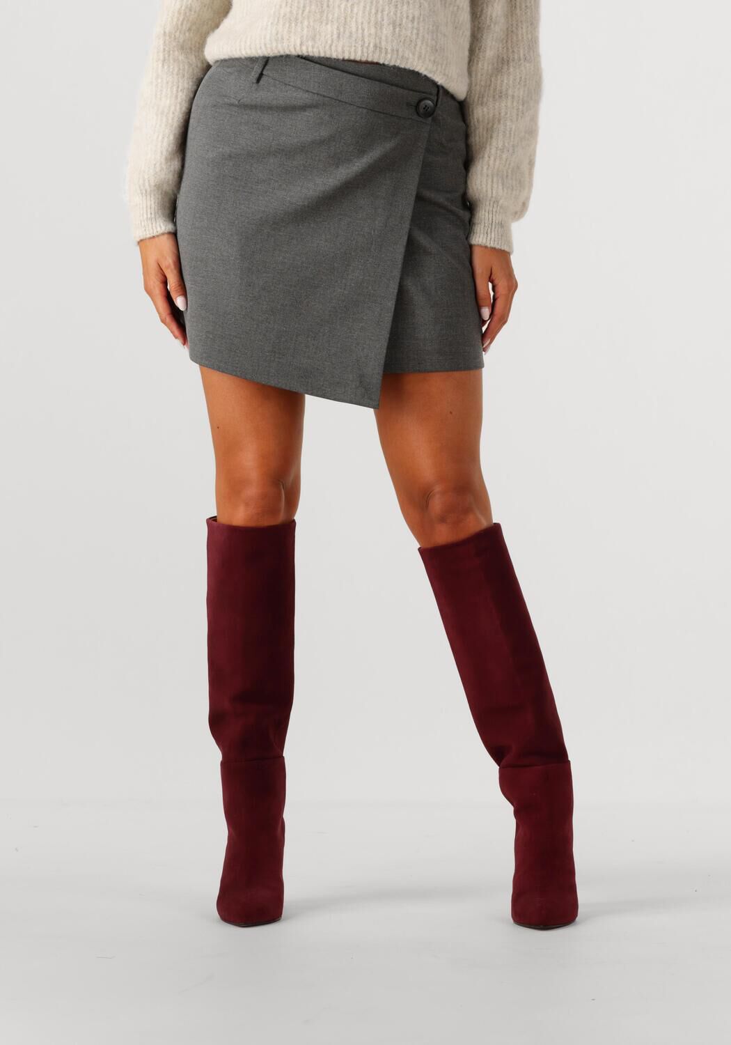 GESTUZ Dames Rokken Gzpaula Melange Mw Wrap Skirt Grijs