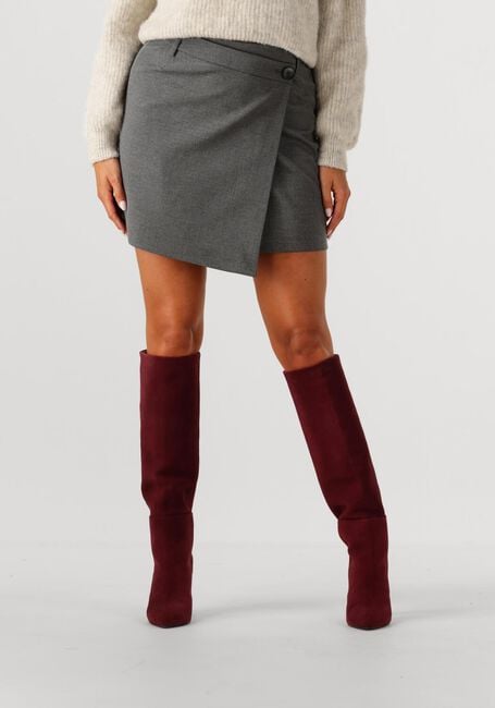 Grijze GESTUZ Minirok GZPAULA MELANGE MW WRAP SKIRT - large
