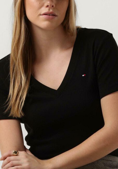 Zwarte TOMMY HILFIGER T-shirt NEW SLIM CODY V-NECK SS - large