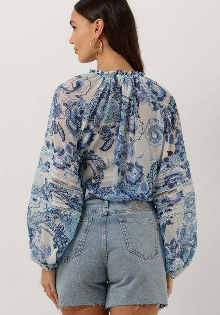 Blauwe GUESS Blouses LS GILDA TRIM TOP - large