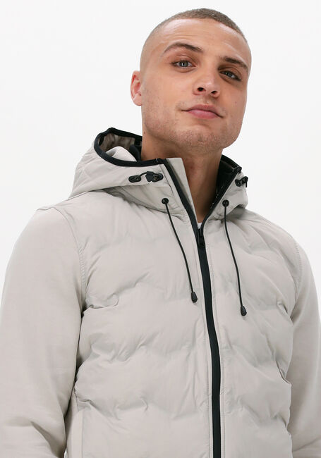 Gebroken wit CAST IRON Gewatteerde jas HOODED JACKET TECH JERSEY INTERLOCK - large