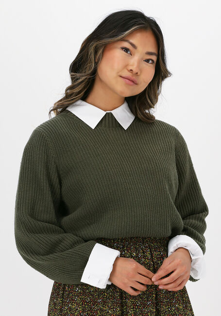 Groene SELECTED FEMME Trui SLFLESLIE LS KNIT O-NECK B - large