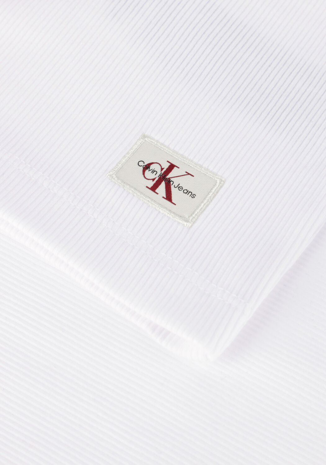 Witte CALVIN KLEIN Top WOVEN LABEL RIB SLEEVELESS TOP - large