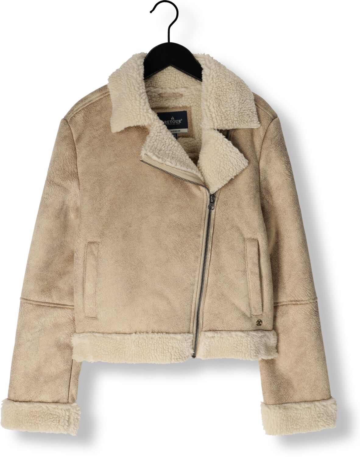 Retour Jeans gewatteerde winterjas Yanny zand Beige Meisjes Polyester Reverskraag 122 128