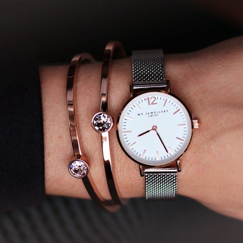 Zilveren MY JEWELLERY  SMALL BICOLOR WATCH - large