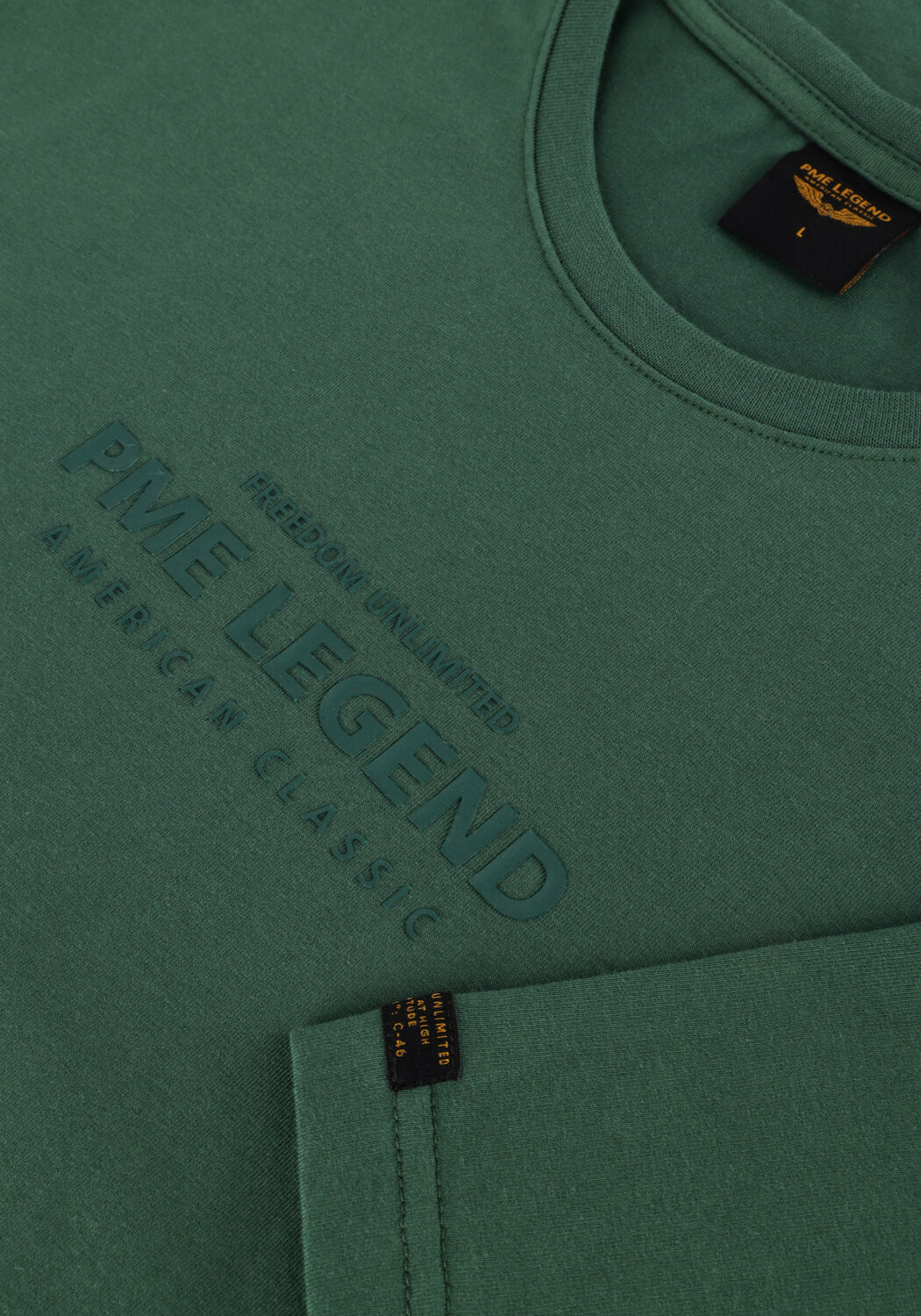 Groene PME LEGEND T-shirt SHORT SLEEVE R-NECK COTTON ELASTANE JERSEY - large