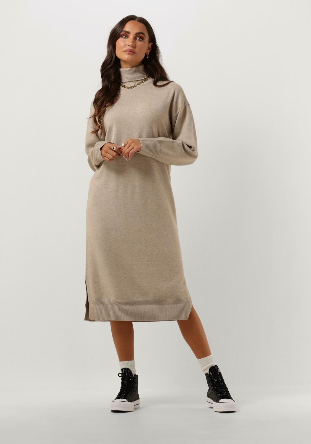 beige msch copenhagen midi jurk mschodanna rachelle r dress