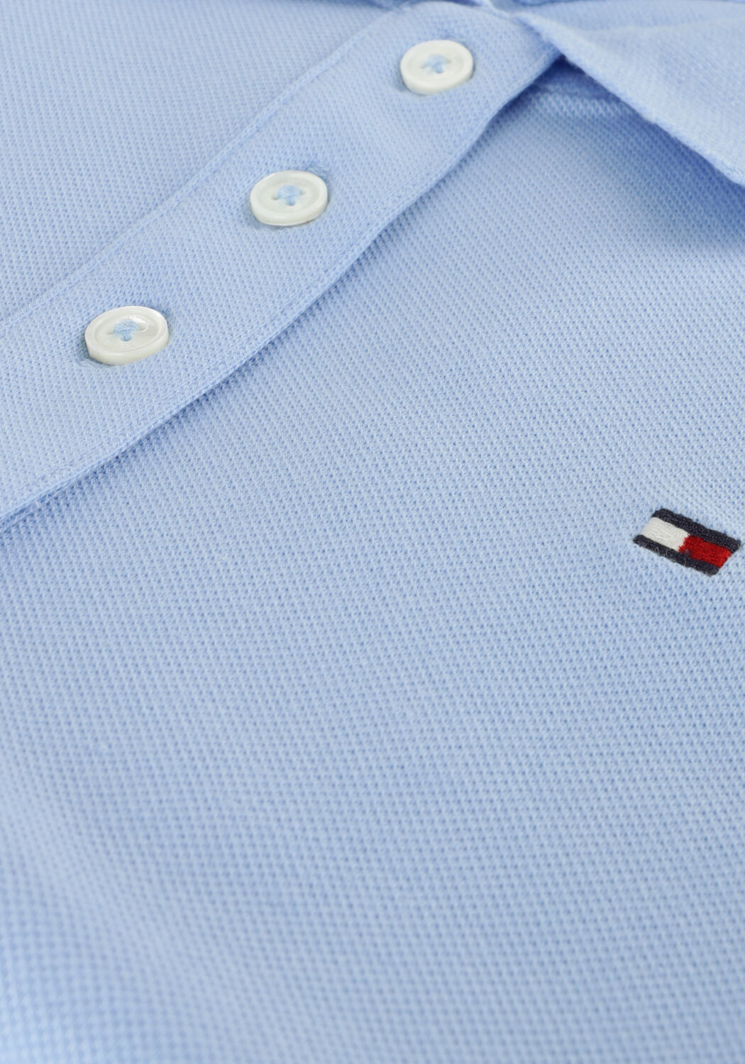 Lichtblauwe TOMMY HILFIGER Mini jurk 1985 SLIM PIQUE POLO DRESS - large