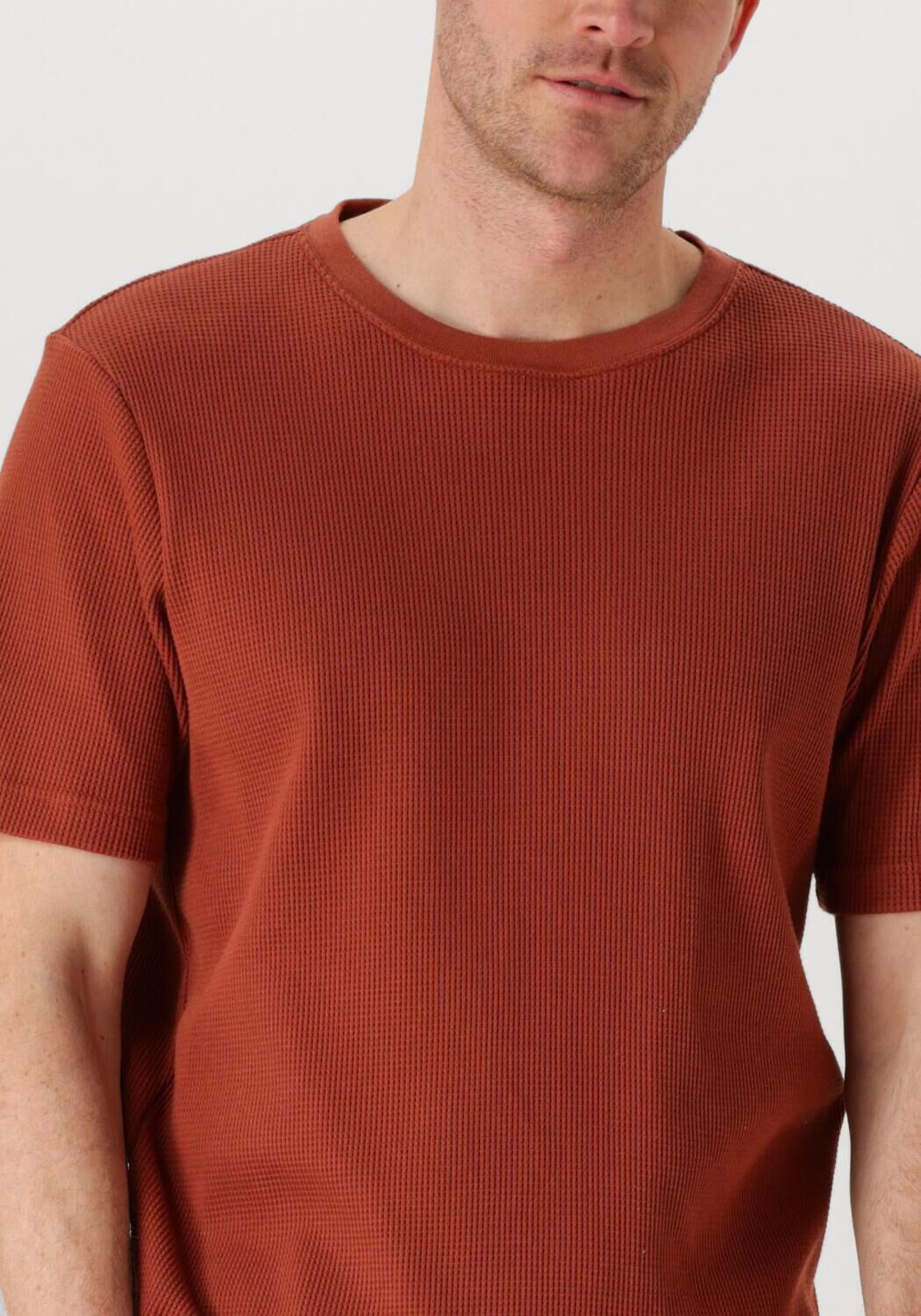 ANERKJENDT Heren Polo's & T-shirts Akkiki S s Waffle Tee Oranje