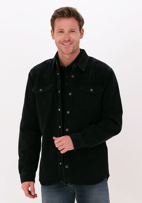 Zwarte COLOURFUL REBEL Overshirt MASON WASHED DENIM SHIRT - large