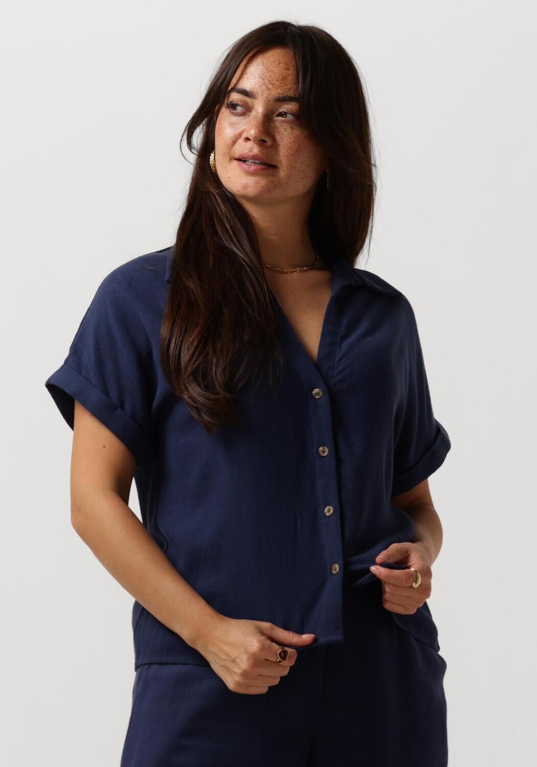 YDENCE Dames Blouses Blouse Charlee Donkerblauw