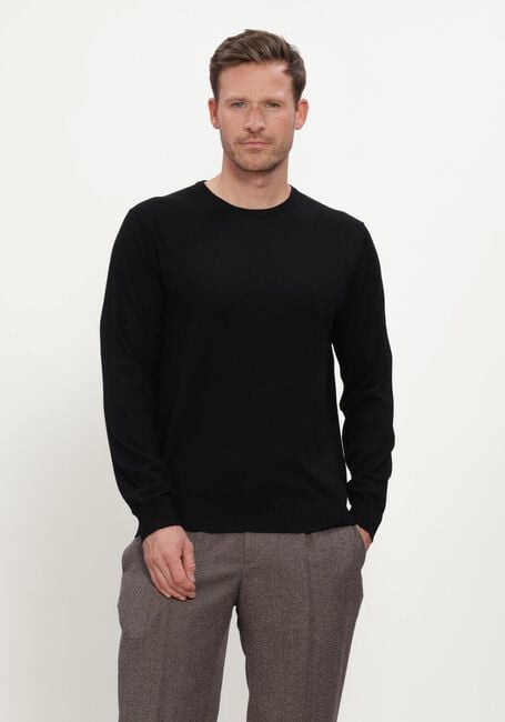 Zwarte STEFANO LAURAN Trui ROUND NECK MERINO - large