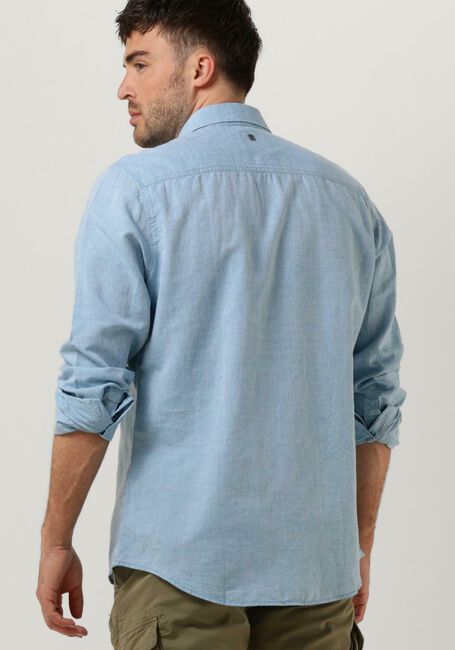 Lichtblauwe PME LEGEND Casual overhemd LONG SLEEVE SHIRT CTN/LINEN 2 TONE - large