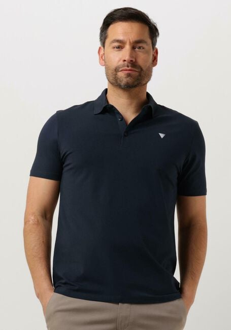 Donkerblauwe PUREWHITE Polo POLO WITH BUTTON PLACKET AND SMALL PRINT ON CHEST - large