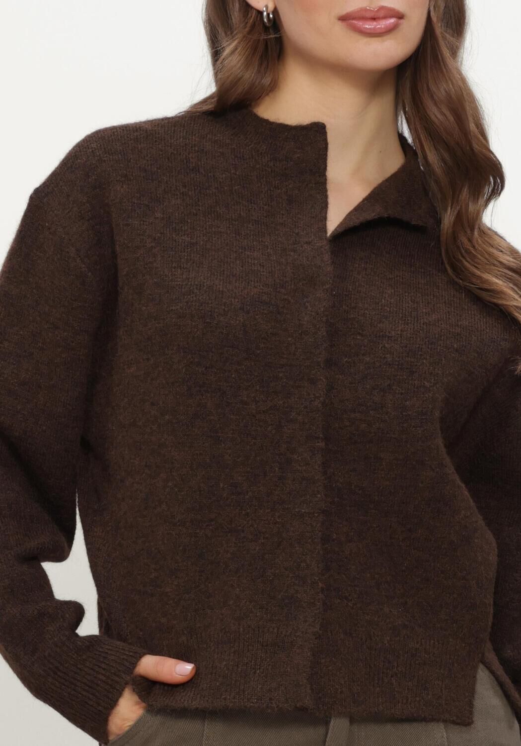 NEO NOIR Dames Truien & Vesten Dione Fluffy Knit Cardigan Bruin