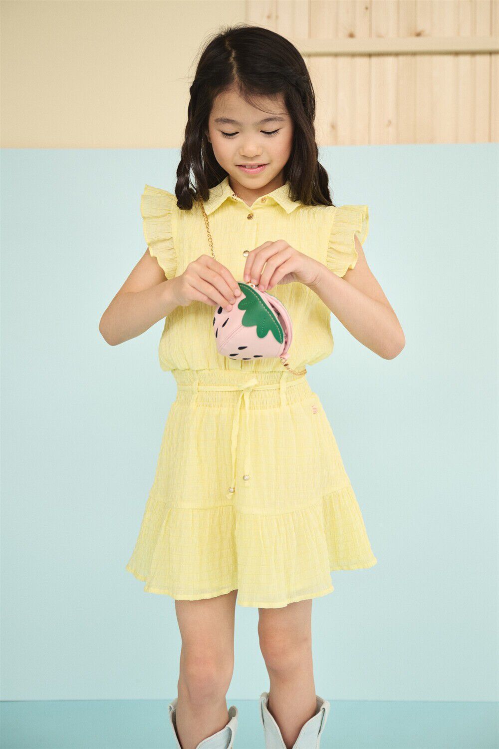 NONO Meisjes Jurken Minou Dress Geel