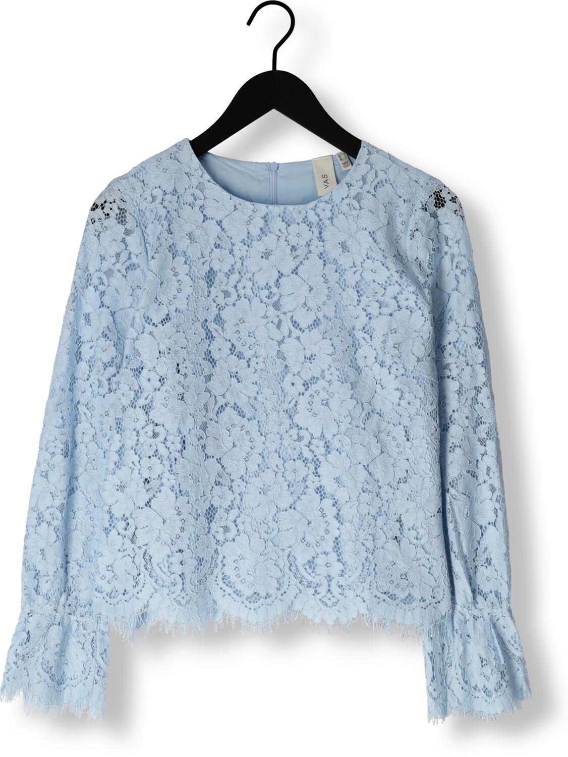 Y.A.S. Dames Tops & T-shirts Yasperla Ls Lace Top S. Lichtblauw