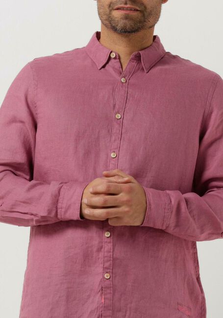 Roze SCOTCH & SODA Casual overhemd REGULAR-FIT LINEN SHIRT WITH SLEEVE ROLL-UP - large