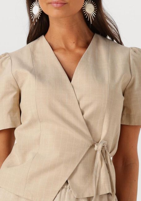 Beige NEO NOIR Blouses SIMONI STRIPE BLOUSE - large