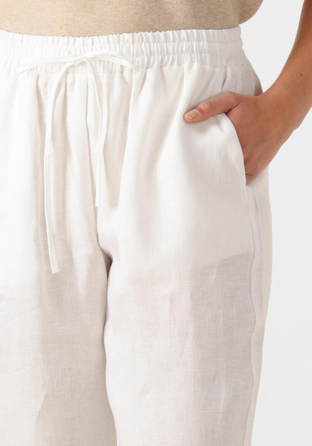 RESORT FINEST Dames Broeken Linen Pants Wit