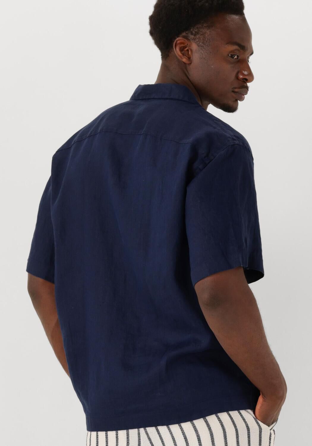 SELECTED HOMME Heren Overhemden Slhregkylian Ss Shirt Resort Donkerblauw