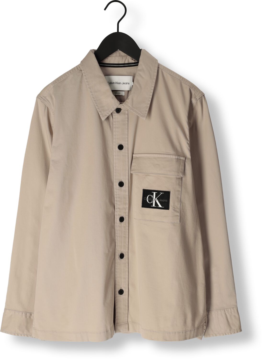 CALVIN KLEIN Heren Overhemden Utility Shirt Taupe