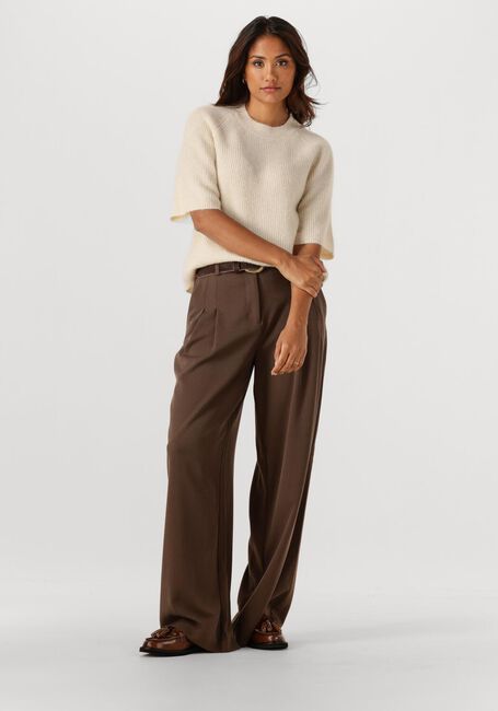 Bruine MSCH COPENHAGEN Wijde broek MSCHHENRIKA HW PANTS - large