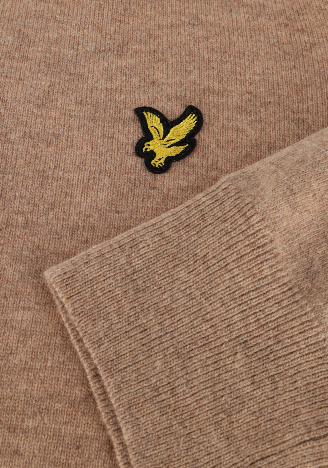 Taupe LYLE & SCOTT Trui LAMBSWOOL BLEND CREW NECK JUMPER - large