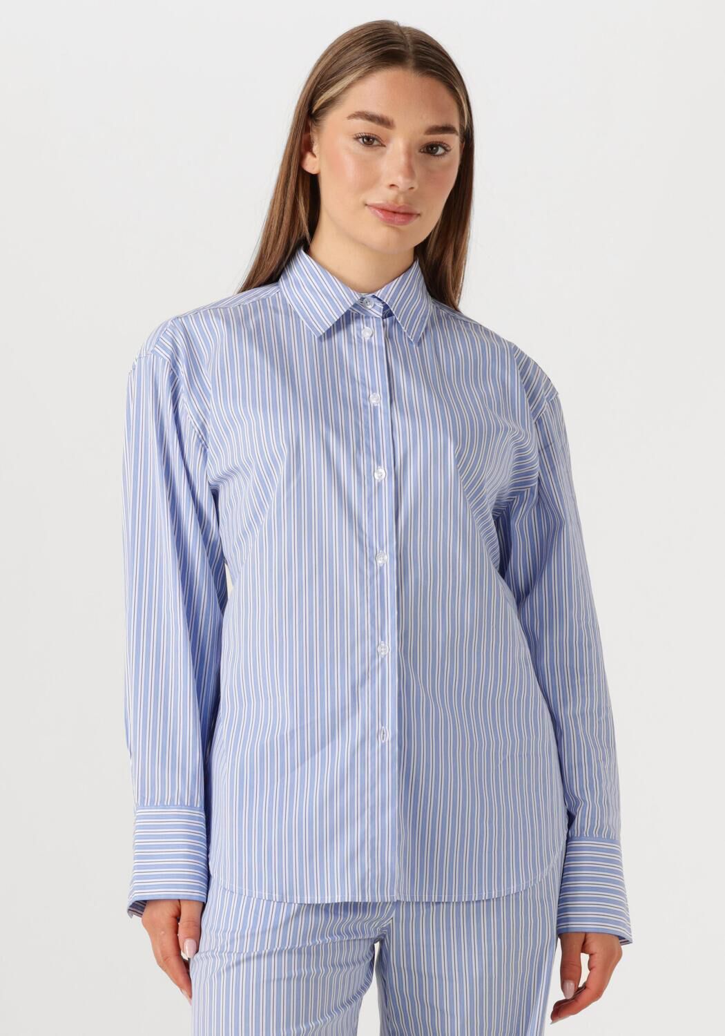 SECOND FEMALE Dames Blouses Tenby Ajustable Shirt Blauw