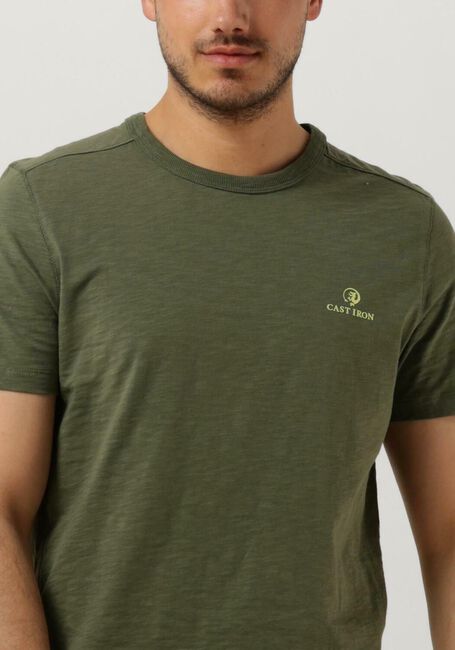 Groene CAST IRON T-shirt SHORT SLEEVE R-NECK SLUB JERSEY - large