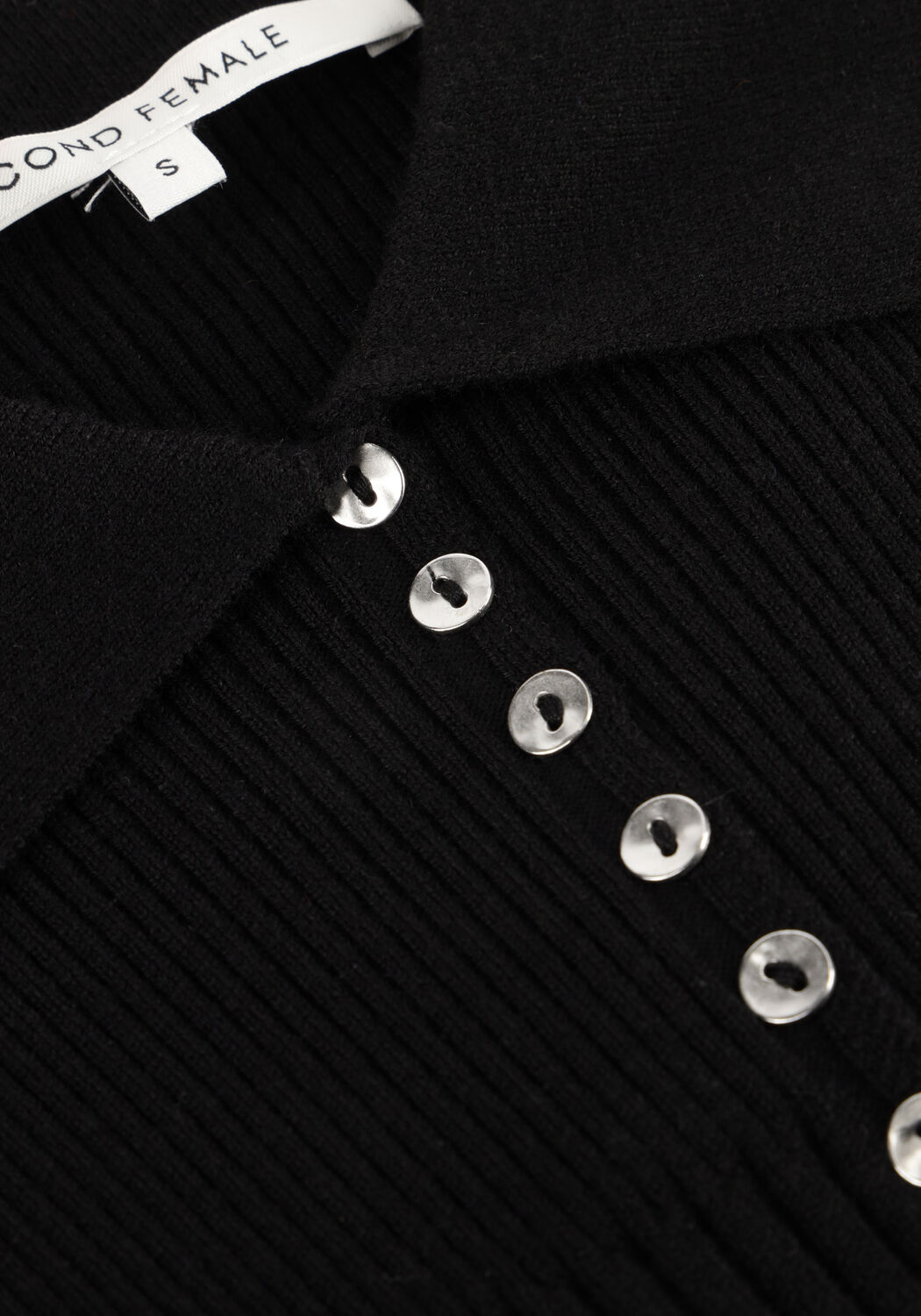 Zwarte SECOND FEMALE Trui JET KNIT CARDIGAN - large