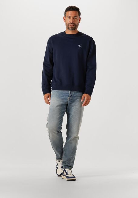 Donkerblauwe CALVIN KLEIN Sweater LS EU 350TERRY MONOGRAM CN SWEAT - large