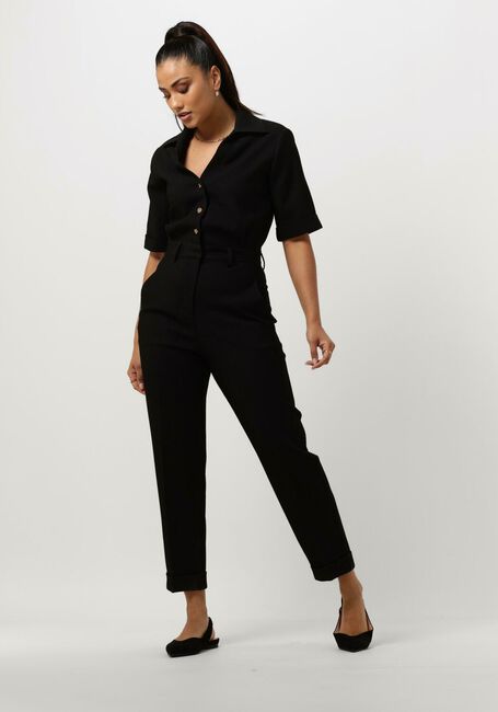Zwarte VANILIA Jumpsuit WAFEL SHORTSLEEVE - large