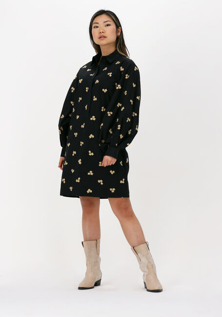 Zwarte SECOND FEMALE Mini jurk WISTERIA MINI DRESS - large