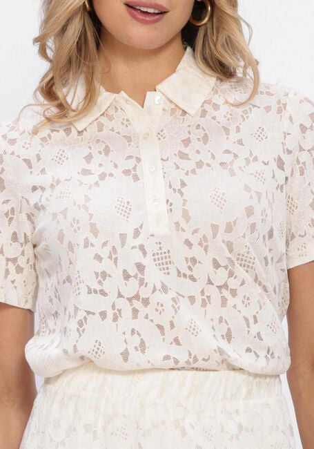 Creme OBJECT Top OBJBIANCA S/S LO POLO TOP - large