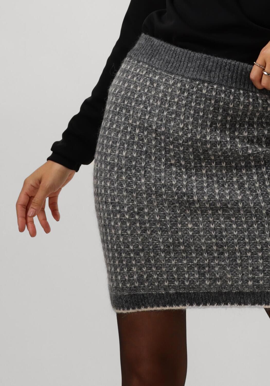 SELECTED FEMME Dames Rokken Slfsine Short Knit Skirt Donkergrijs