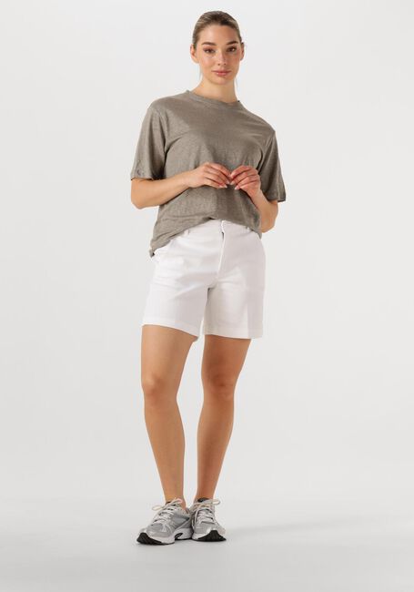 Lichtgrijze SELECTED FEMME T-shirt SLFVILJA LINEN SS TEE - large