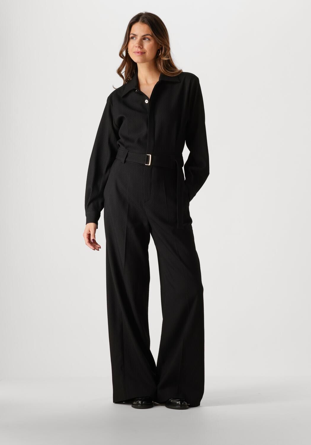 VANILIA Dames Jumpsuits Wafel Classy Jumpsuit Zwart